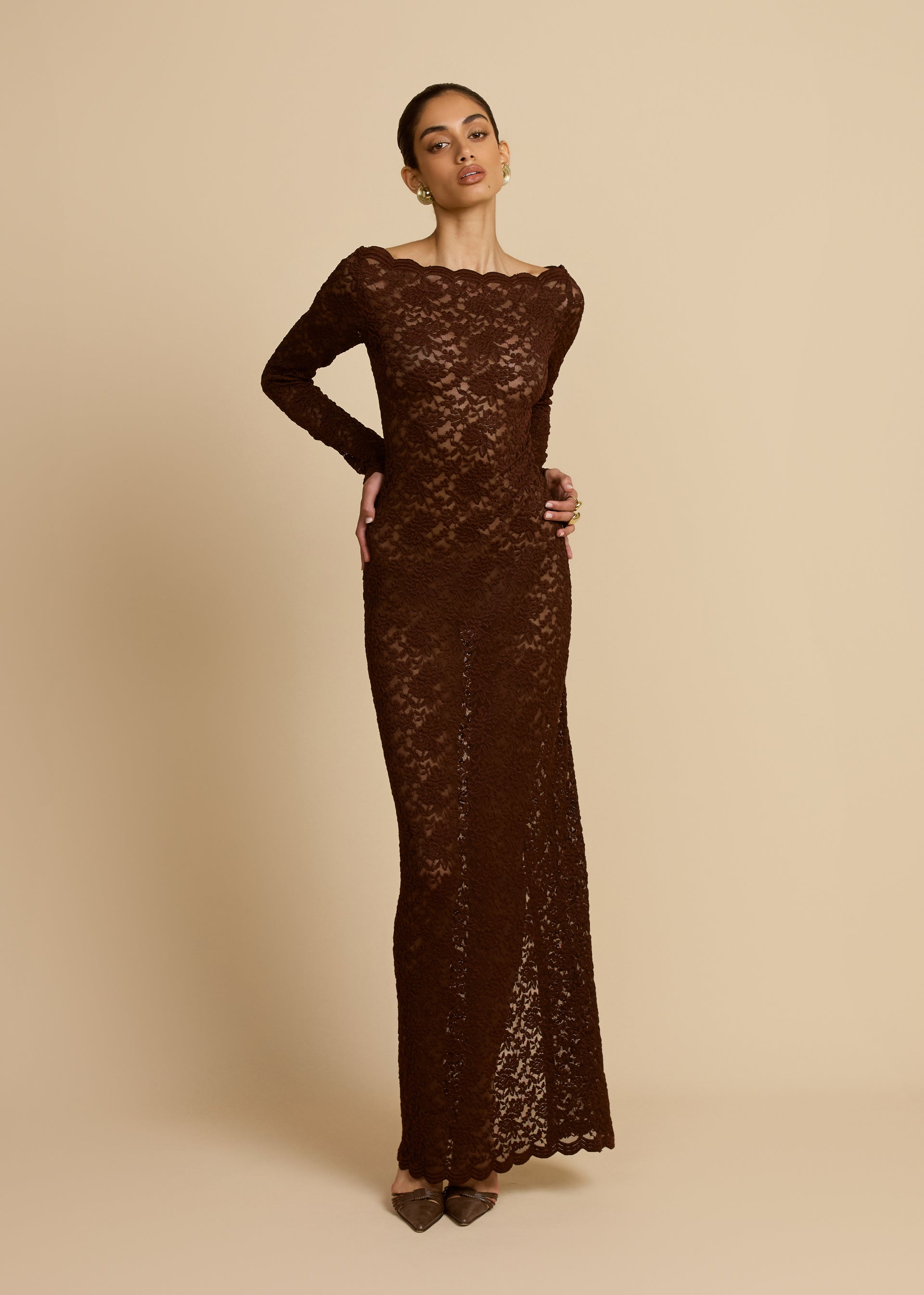 MONET DRESS CHOCOLATE