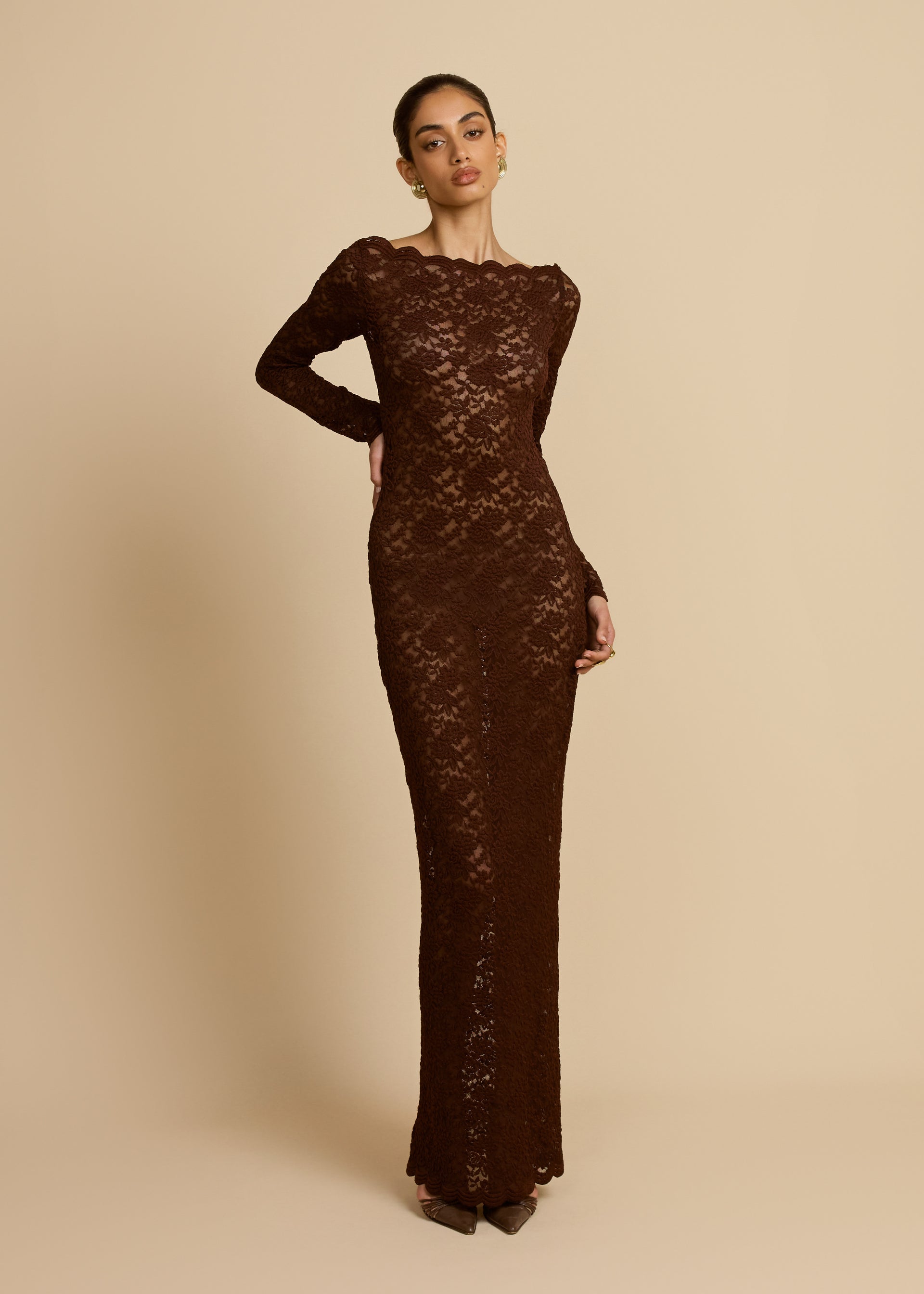 MONET DRESS CHOCOLATE
