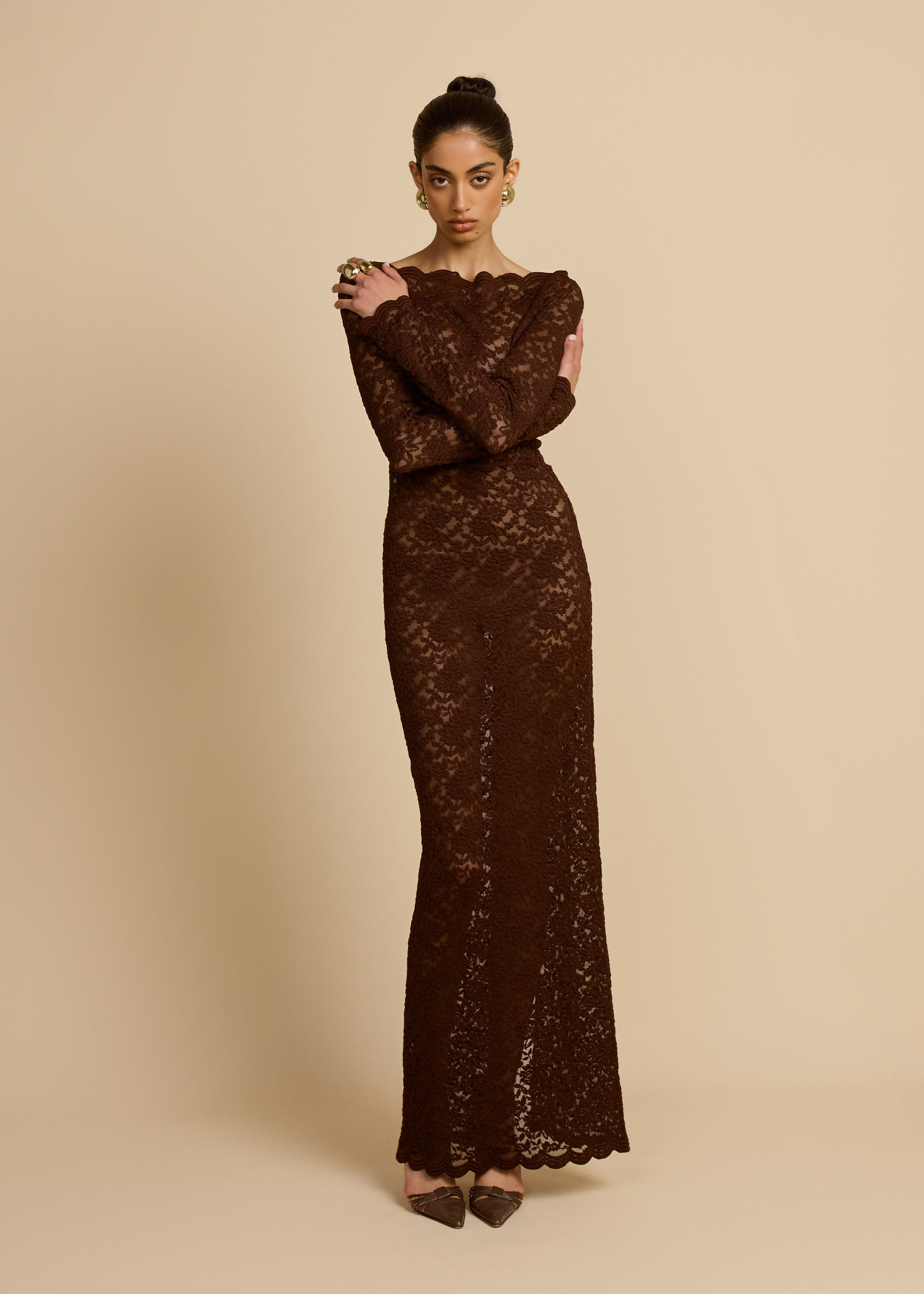 MONET DRESS CHOCOLATE