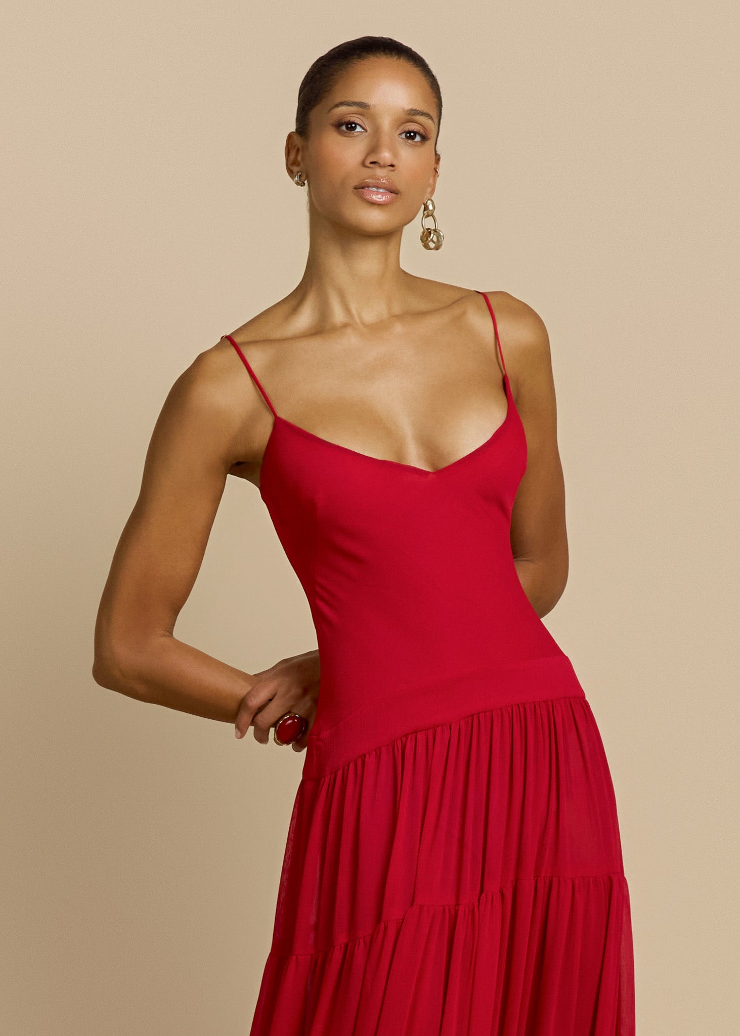 DELPHINA DRESS RED