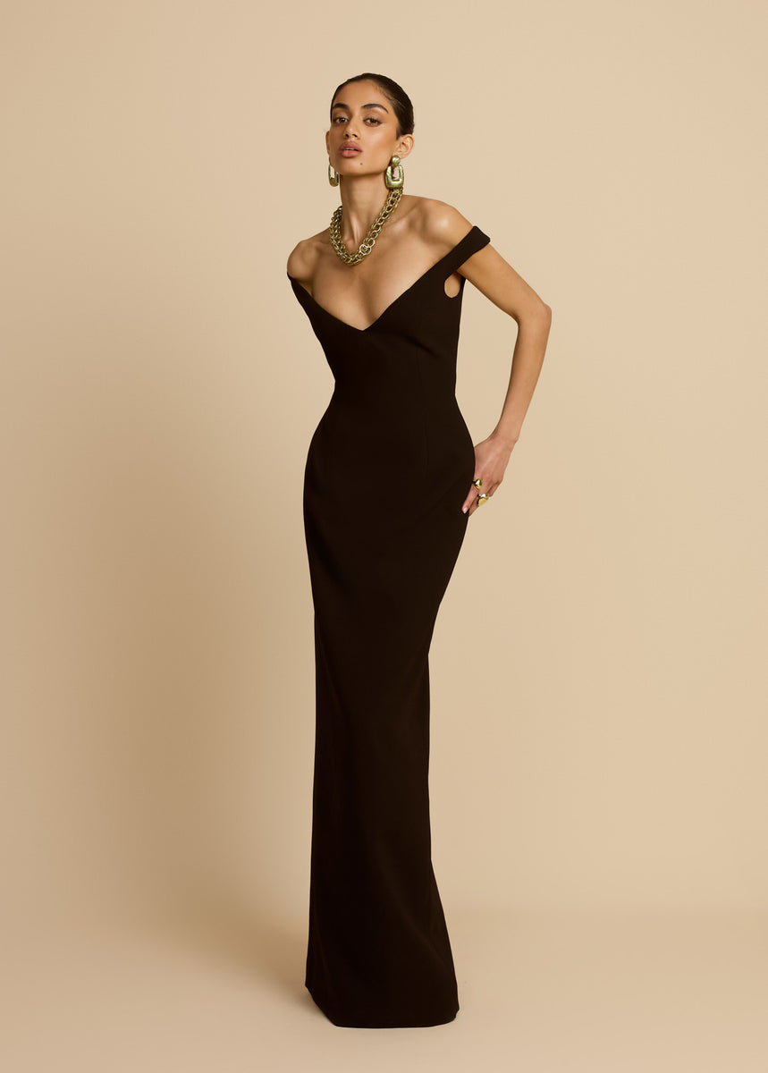 ellery off the shoulder dress ELLERY DRESS BLACK – ARCINA ORI