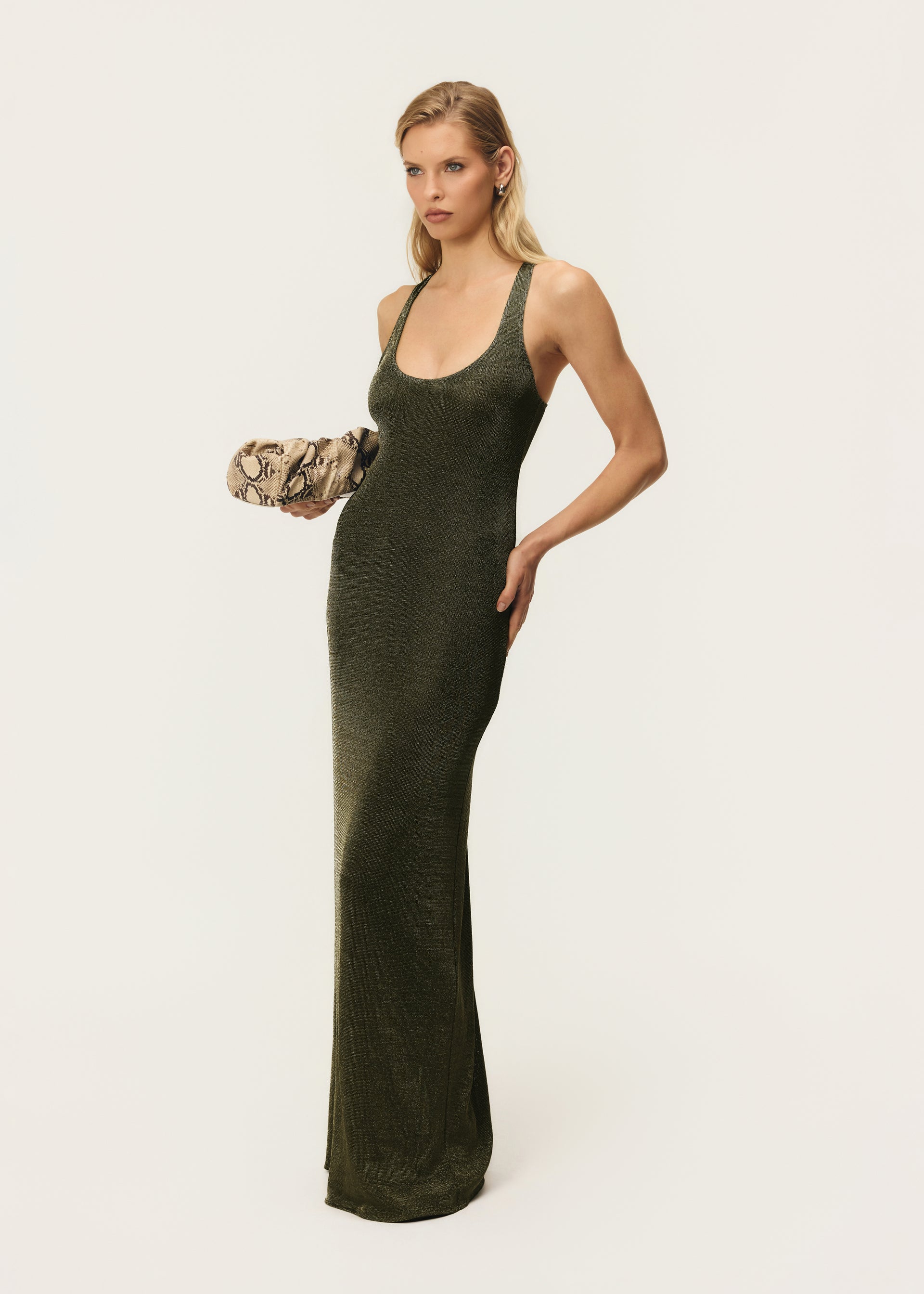 INDI DRESS KHAKI METALLIC