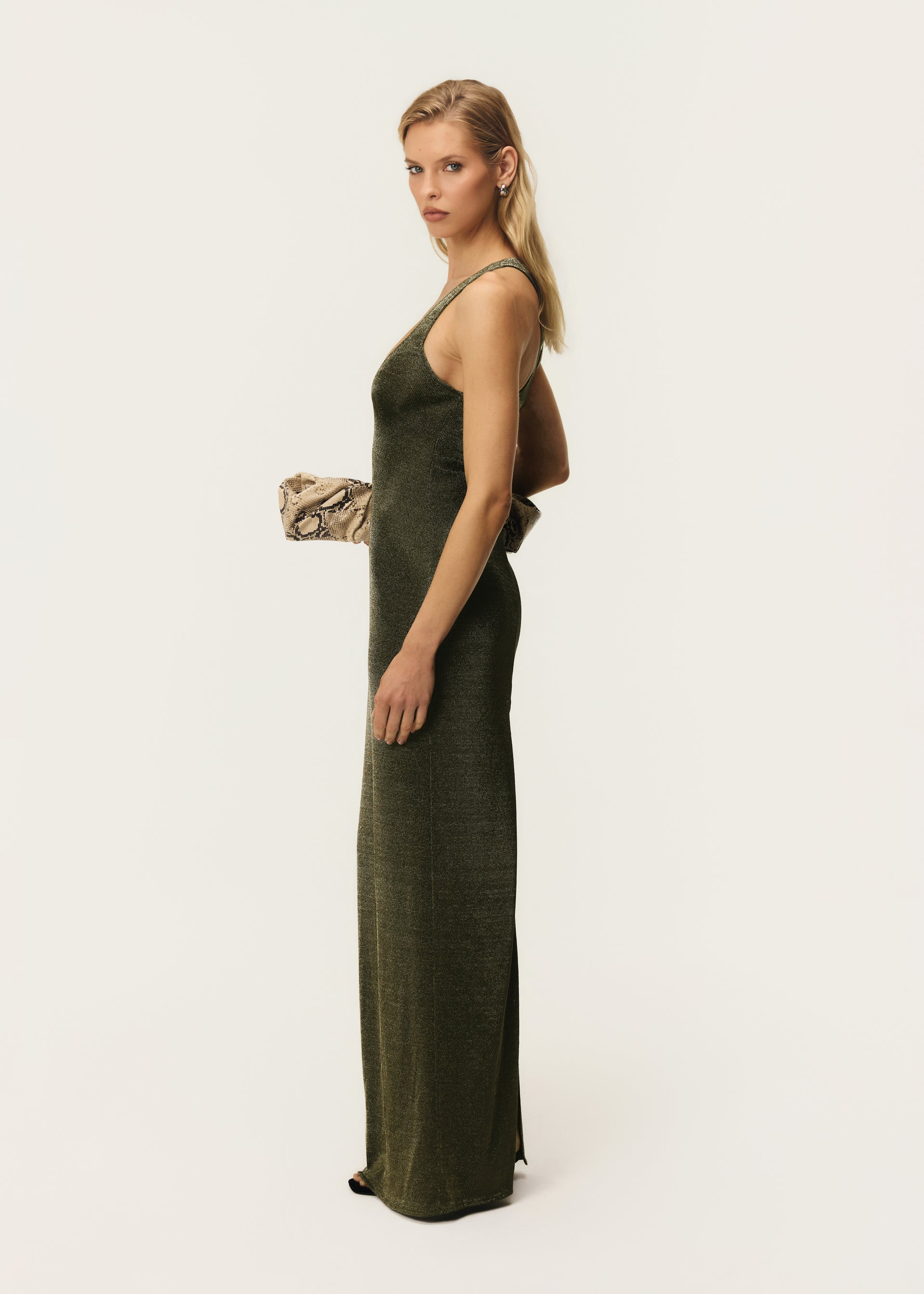 INDI DRESS KHAKI METALLIC