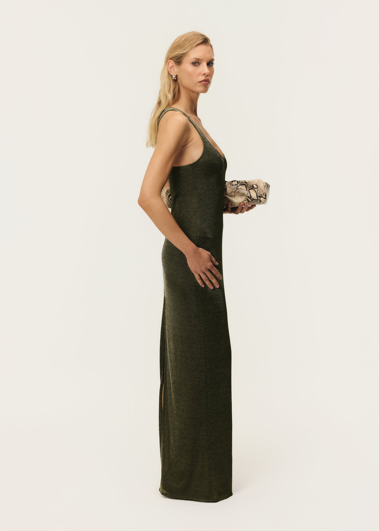 INDI DRESS KHAKI METALLIC