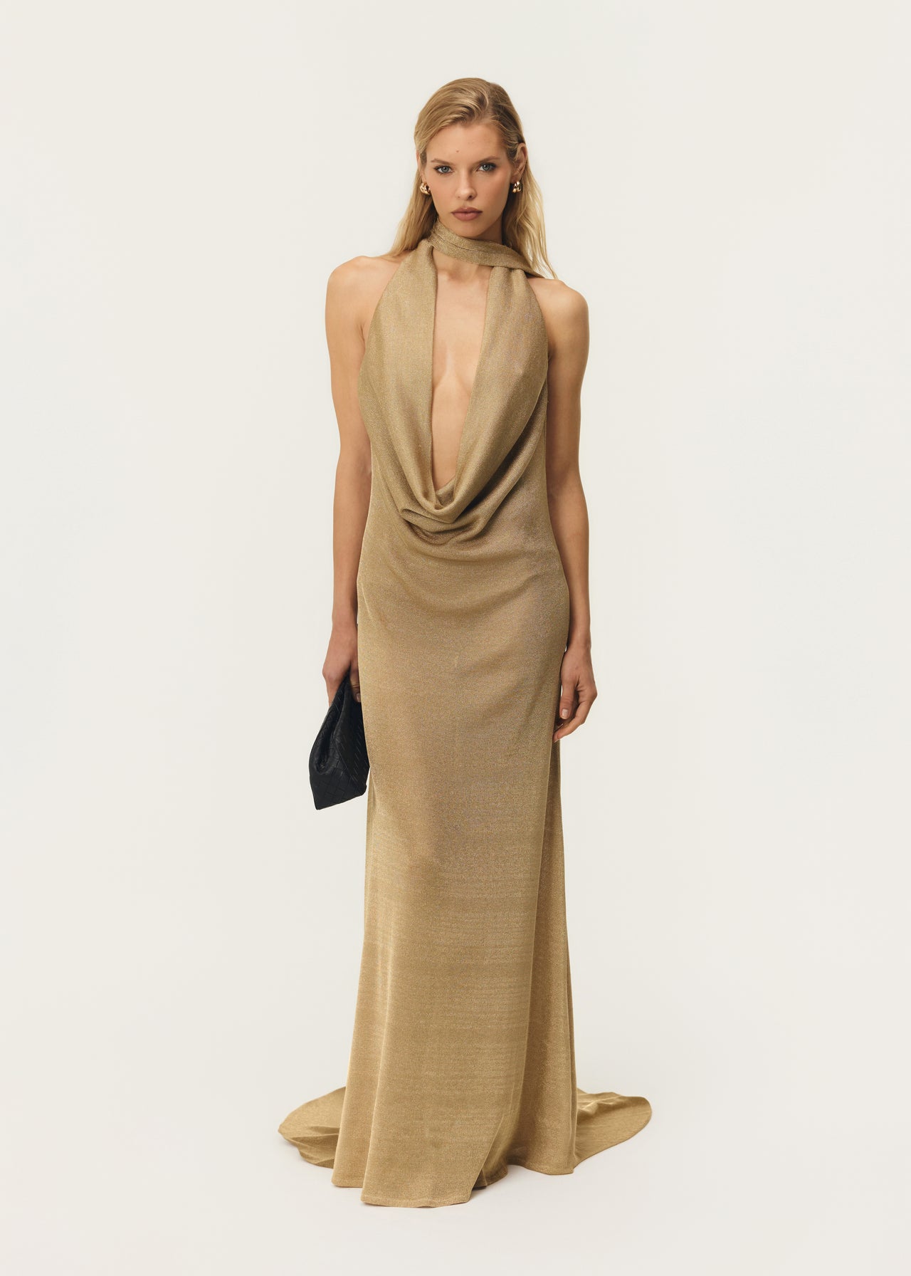 KAIA DRESS W/ TRAIN GOLD