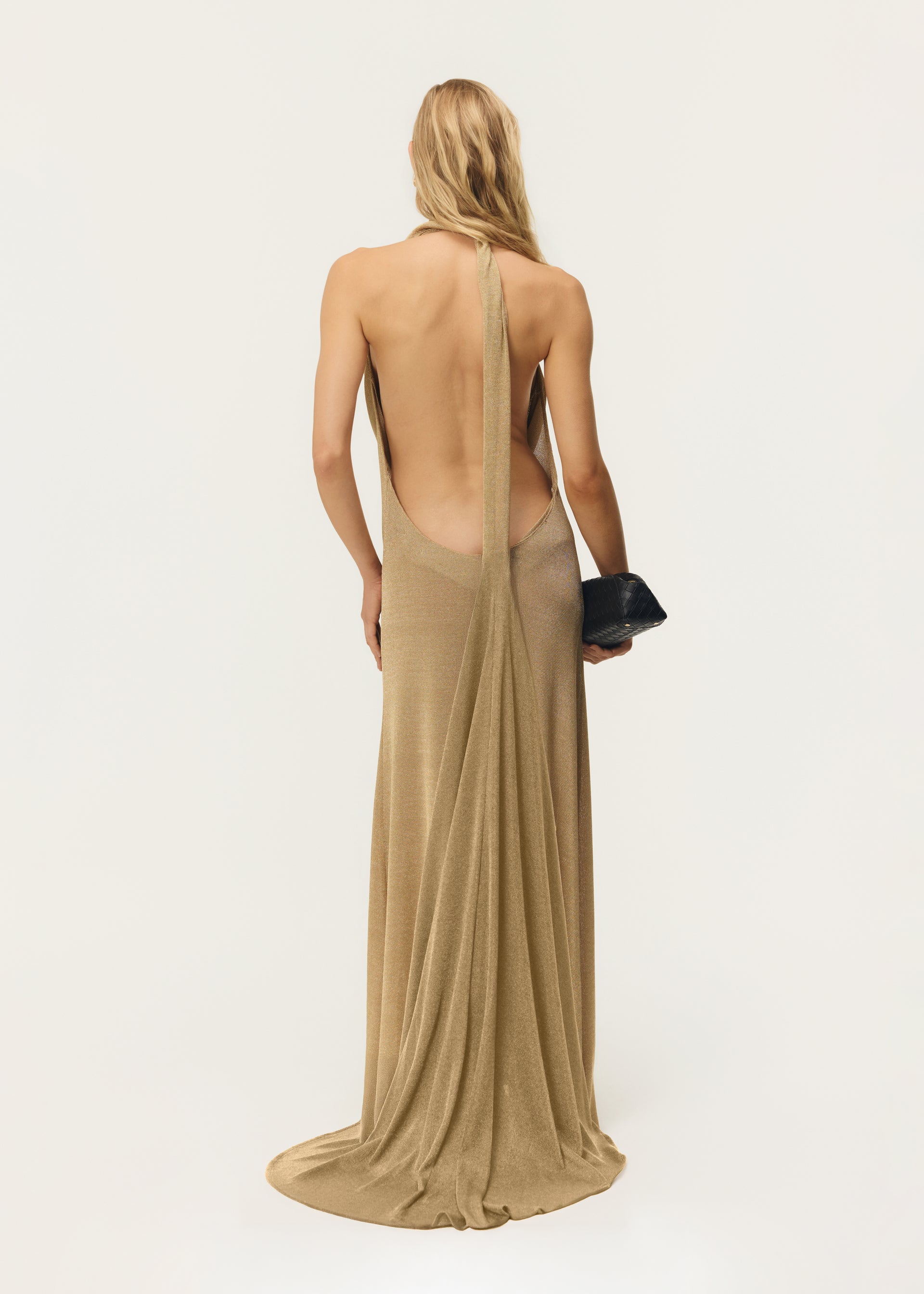 KAIA DRESS W/ TRAIN GOLD