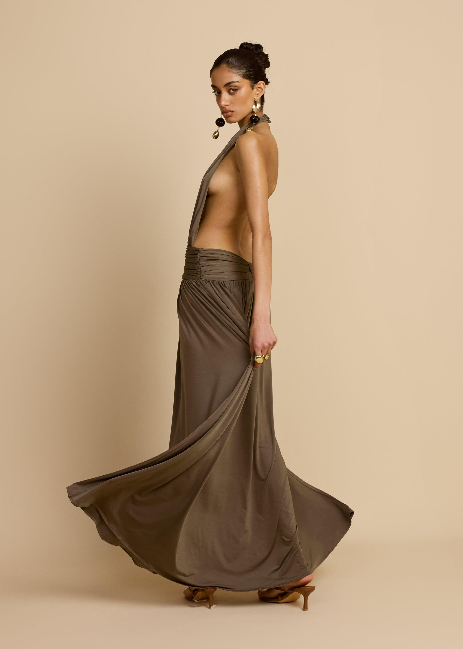 SANTINA DRESS KHAKI ARCINA ORI SANTINA DRESS KHAKI ARCINA ORI