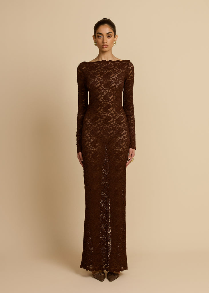 MONET DRESS CHOCOLATE
