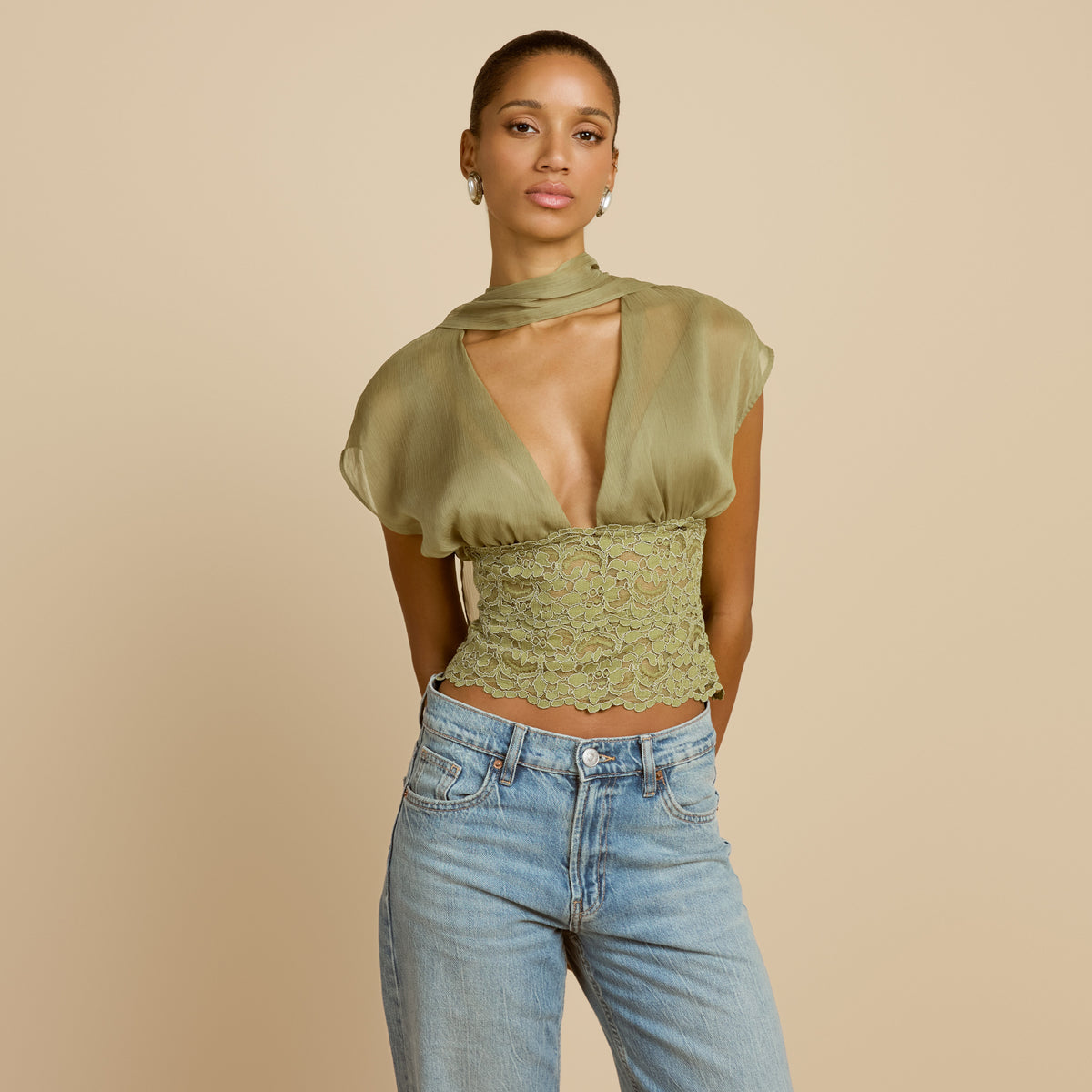 ALLEGRA TOP PISTACHIO