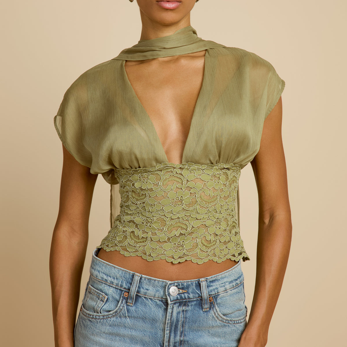 ALLEGRA TOP PISTACHIO