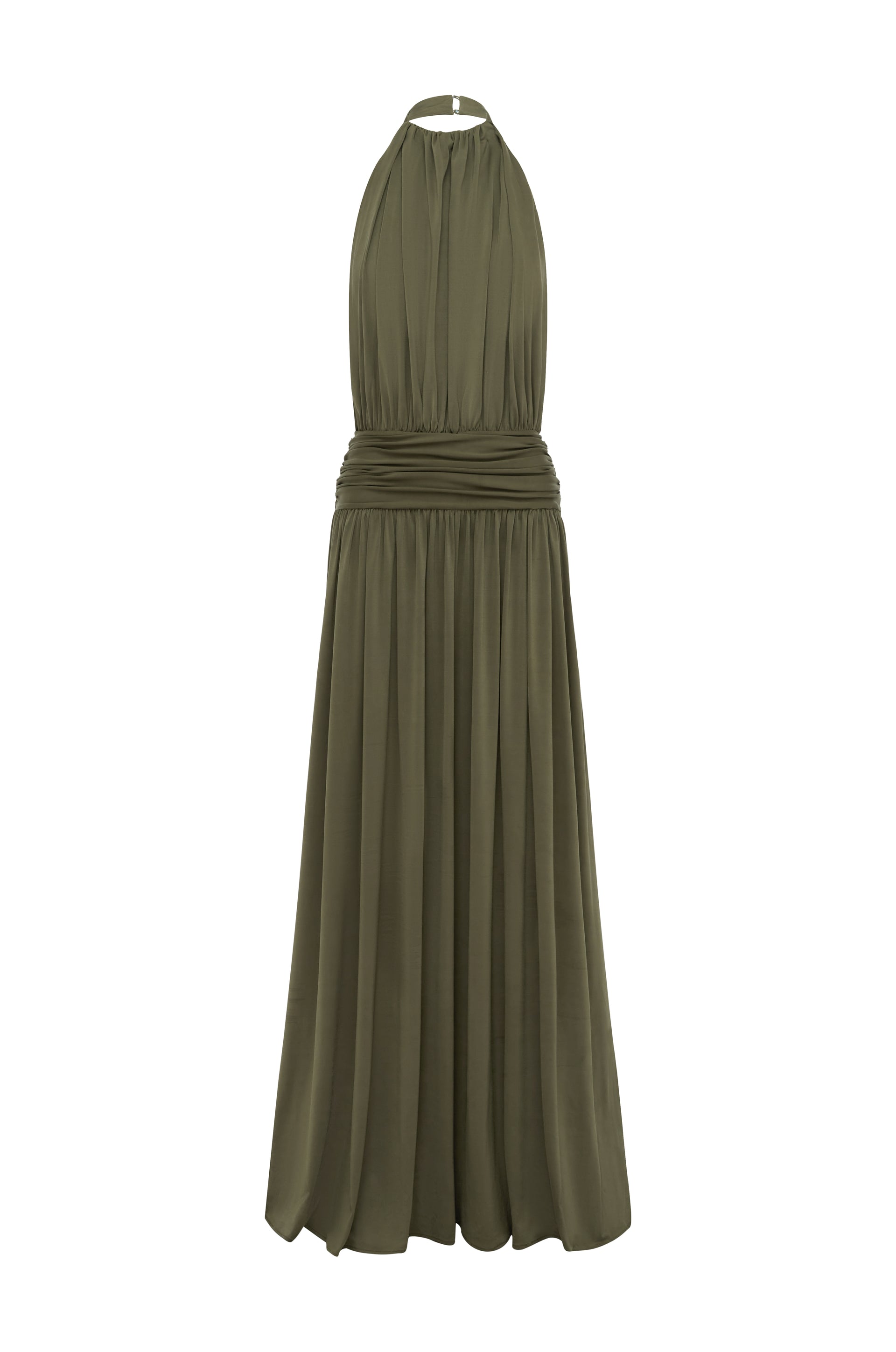 arcina ori green dress Arcina Ori Odessa Open-Back Satin Maxi Dress