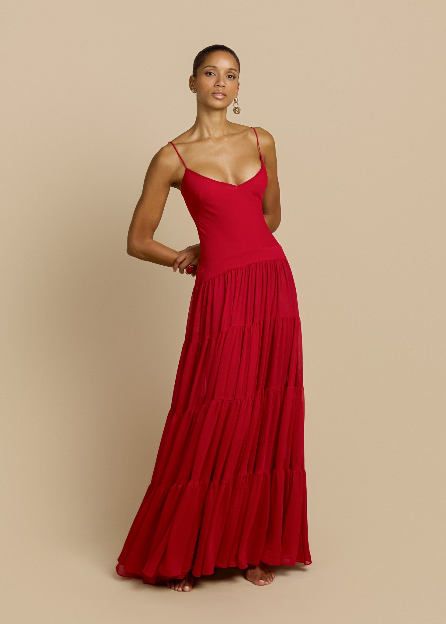 DELPHINA DRESS RED