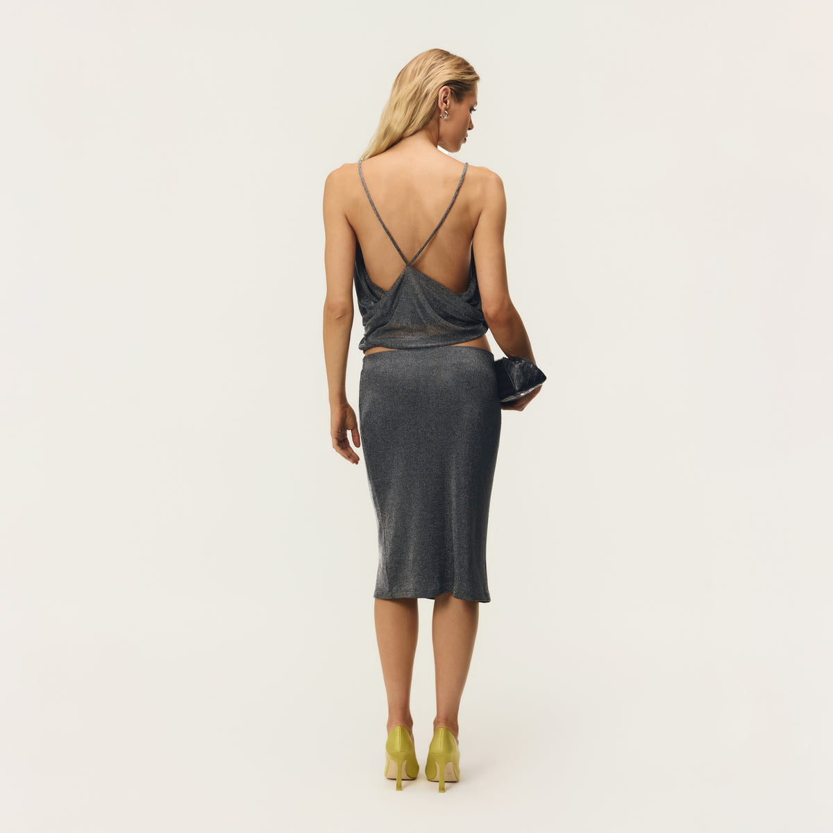 CLARA SKIRT CHROME METALLIC
