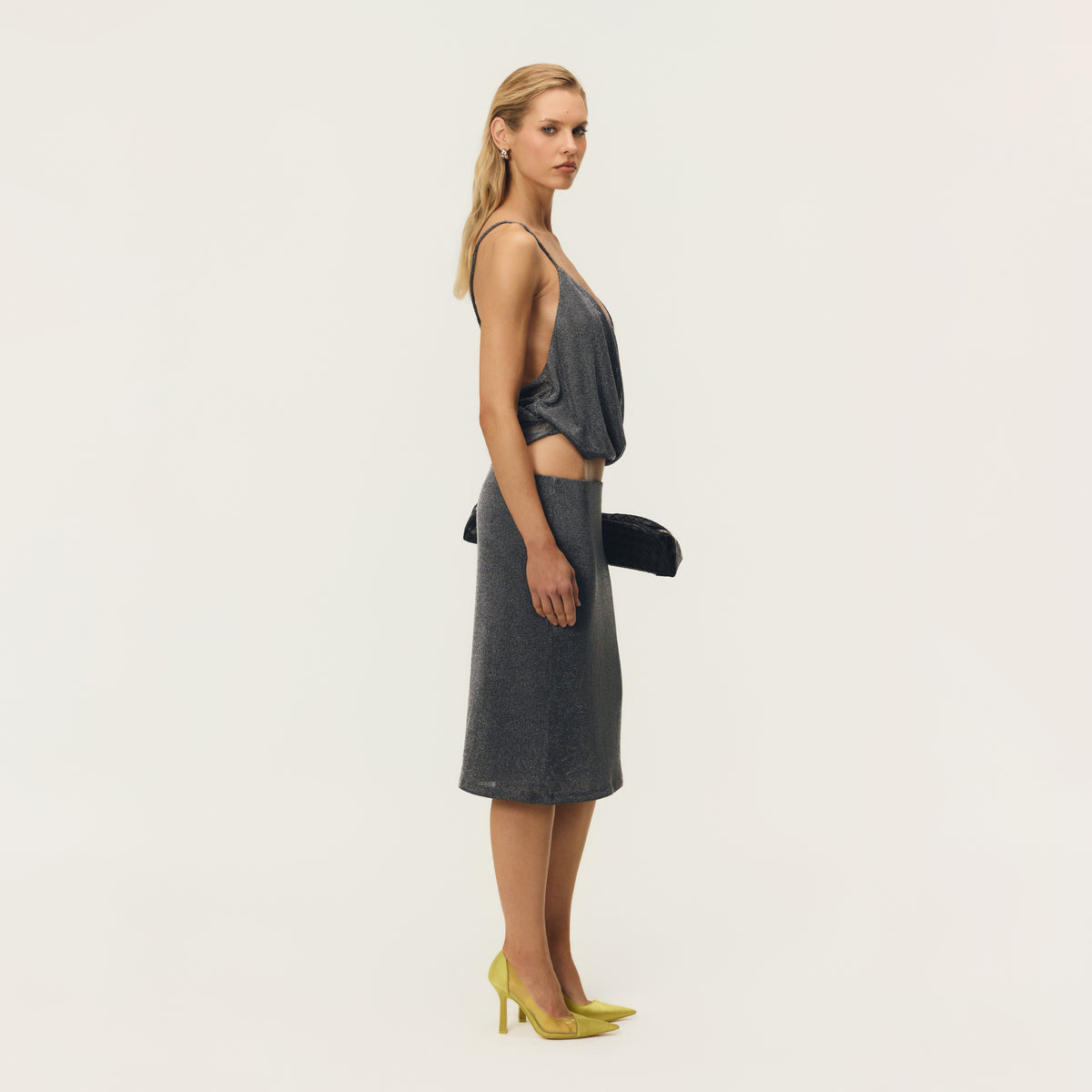 CLARA SKIRT CHROME METALLIC