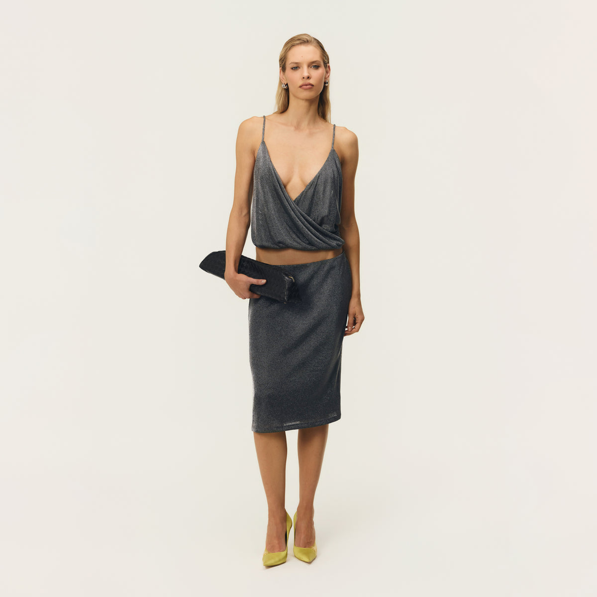CLARA SKIRT CHROME METALLIC
