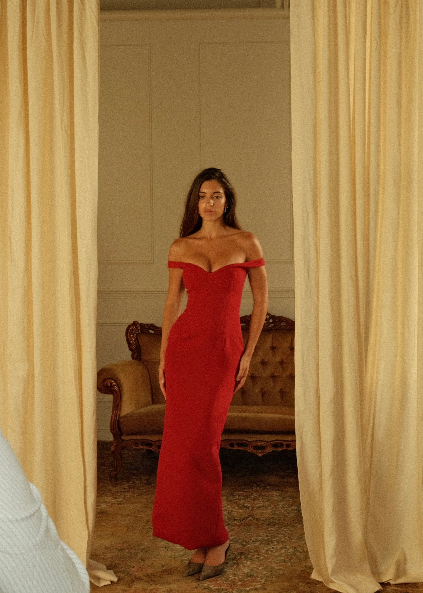 arcina ori ellery off the shoulder ponte maxi dress arcina ori ellery off-the-shoulder ponte maxi dress Ellery Dress Styled By Charli