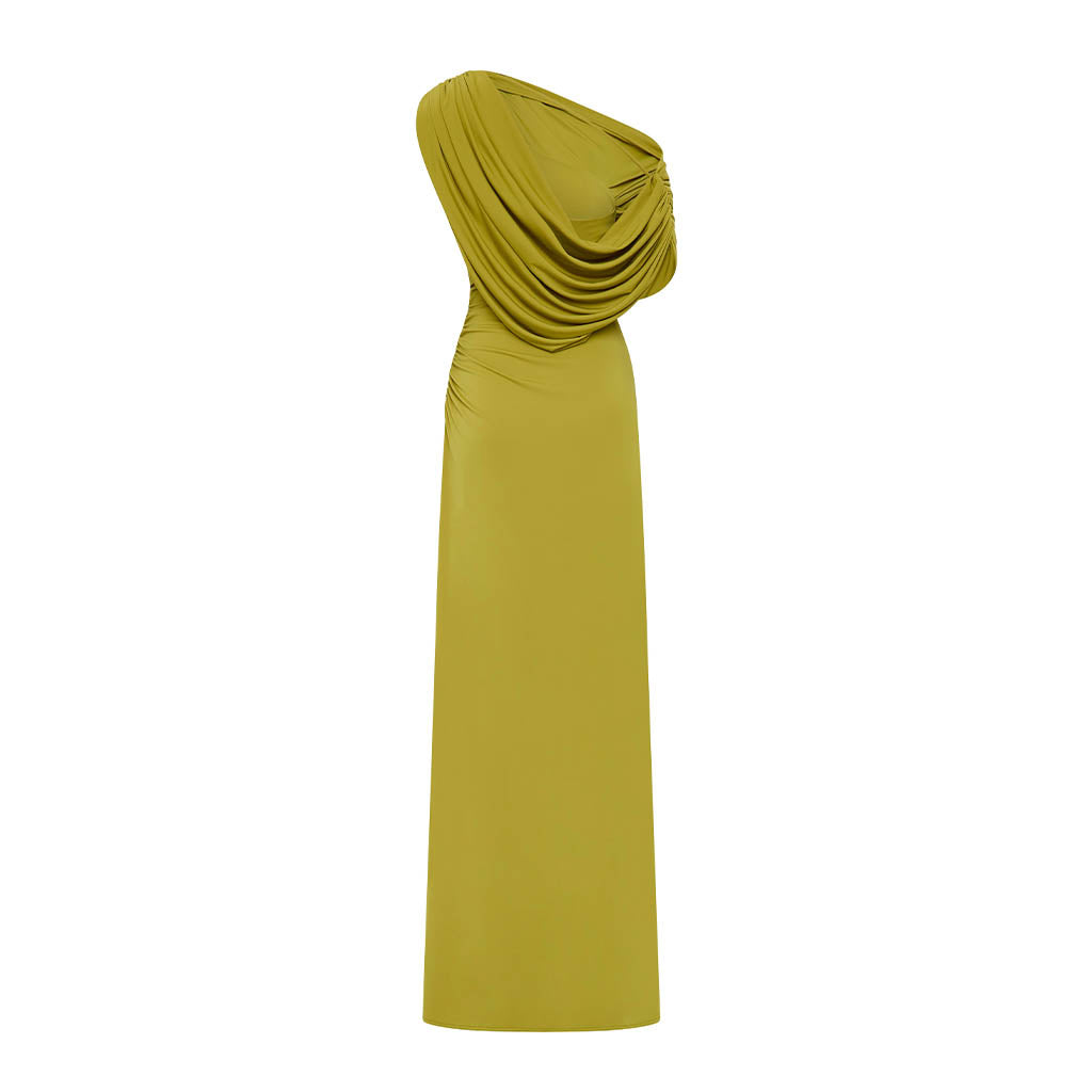 CALISTA DRESS CHARTREUSE